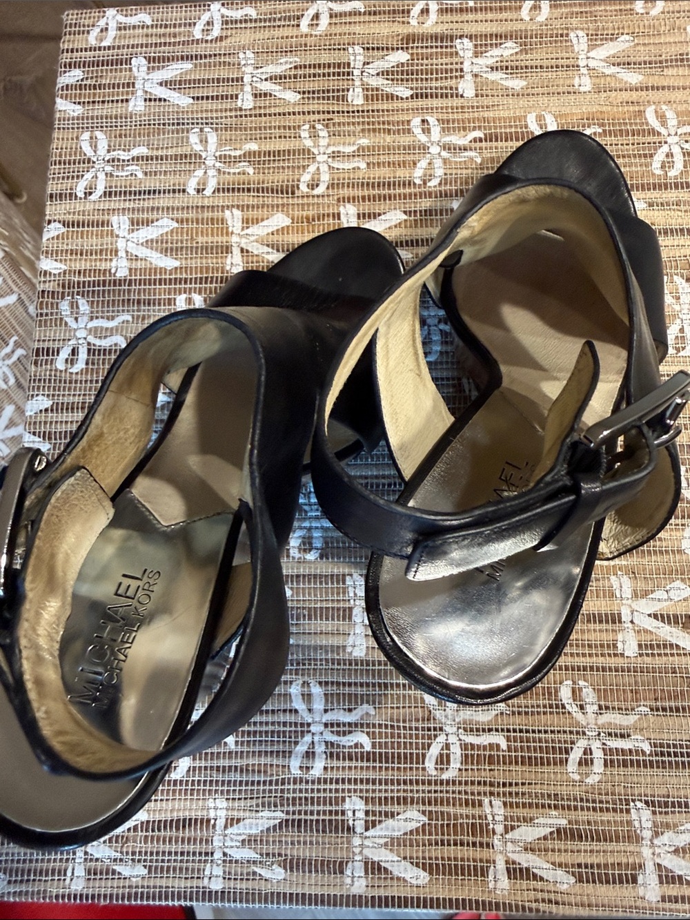 MICHAEL Michael Kors Black Wedge Sandals with Wood Platform - Women's - Picture 4 of 4